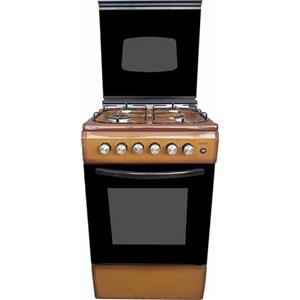 Lar.el LAREL Cucina a Gas 50x50 Marrone con Forno Elettrico Grill - Coperchio in Vetro - Libera Installazione - GPL/METANO- Smaltata