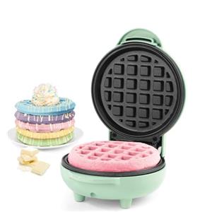 Petra PT4214GRNVDEEU7 macchina per waffle e mini waffle, piastre antiaderenti, ricetta americana o belga, macchina elettrica da 550 W, piastre da 11,5 cm per dolci e salati, verde pastello