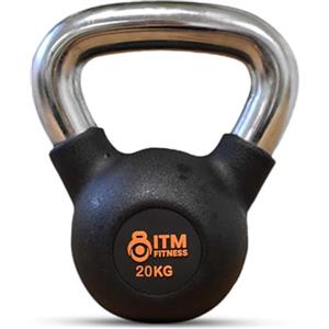 InTheMarket Set kettlebell in gomma, resistenti pesi fitness con manico ergonomico antiscivolo, ideali per allenamento della forza, esercizi a casa e attrezzature da palestra, (da 4 kg a 28 kg), nero