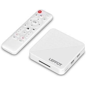 LEFFOT H313 Android 14.0 TV Box 2025, 2GB RAM + 16GB ROM, 4K Ultra HD Decoder Smart TV, Support Controllo Vocale, WiFi 6, BT 5.4, USB 3.0, HDR10, 100M Ethernet, RK3518 Quad-Core ARM Cortex-A53