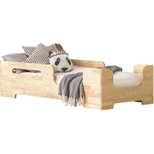 mamikids Bobby - Letto Montessori Bambini in Legno Naturale per Materasso 70x140 cm, Lettino Bambino con Sponde e Doghe a 10H cm, Arredamento Cameretta Bambina e Bambino - Made in Italy, 144x78x40Hcm