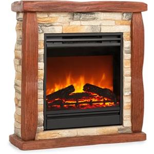 Klarstein Deko Kamin mit LED-Flammen, Elektro Kamin mit Heizung, 1800W Elektrischer Kamin, Sparsamer Kamin Elektrisch, Wandkamin mit Fernbedienung & Timer, Elektrische Kamine mit Polystone-Gehäuse
