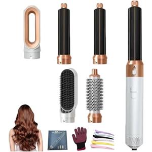 Generico Bellora Beauty Milano MultiStyler 5 in 1, Spazzola Asciugacapelli Rotante Lisciante for Capelli, Air Styler Set for Capelli Ricci, Lisciante, Asciugare (Bianco)
