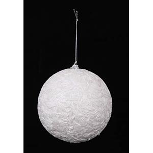 Toyland® 120mm Perline Glitter Bianco Grande Pallina di Natale - Decorazione per Albero di Natale