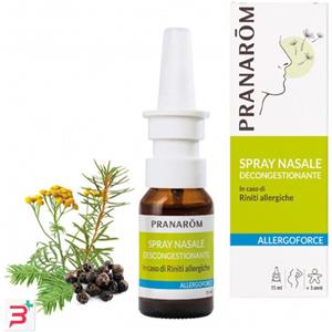 Pranarom Allergoforce Spray Nasale 15 ml - Soluzione ipertonica con oli essenziali per riniti allergiche