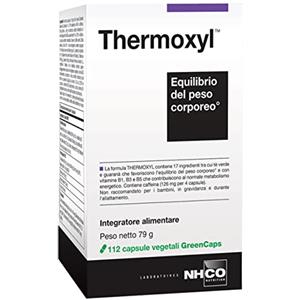 NHCO Nutrition Thermoxyl Equilibrio del peso corporeo, Integratore alimentare costituito da 17 nutrienti. Confezione da 112 capsule vegetali