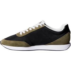 Calvin Klein Uomo Sneakers Running Retro Mix con Logo, Multicolore (Black/Capers/Bright White), 40