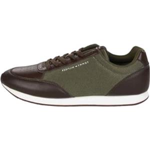 Tommy Hilfiger Uomo Sneakers da Runner Mix Profilo Basso, Marrone (Cocoa), 46