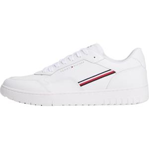 Tommy Hilfiger Uomo Sneakers con Suola Preformata Basket Core Stripes Profilo Basso, Bianco (White), 39