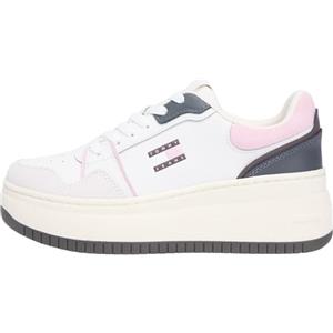 Tommy Jeans Tjw Retro Basket Flatform En0En02916, Basso Top Donna, Beige (Ecru/Hawaii Orchid), 38 EU