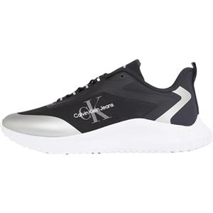 Calvin Klein Donna Sneakers da Runner Eva Runner Low Lace Mix Senza Lacci, Nero (Black/Silver), 36