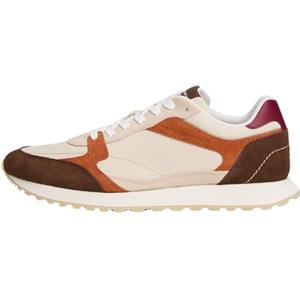 Tommy Hilfiger Uomo Sneakers Running New Runner Eva Mix in Pelle Scamosciata, Multicolore (Classic Beige/Legacy Brown), 46