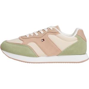 Tommy Hilfiger Donna Sneakers Running Easy in Pelle Scamosciata, Verde (Earth Sage), 42