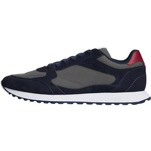 Tommy Hilfiger Uomo Sneakers Running New Runner Eva Mix in Pelle Scamosciata, Blu (Desert Sky), 43