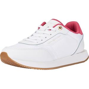 Tommy Hilfiger Donna Sneakers da Runner Essential Runner Scarpe Sportive, Bianco (White/Heritage Pink), 36