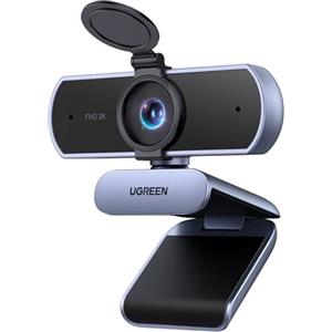 UGREEN Webcam 2K 30FPS Full HD Webcam USB per computer Messa a fuoco fissa Plug and Play per Windows MacOS Linux Streaming Youtube Skype Call Video Zoom Video Conferenze(Grigio)