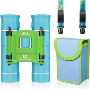QUNSE 10x25 Binocolo Professionale Bambini Compatto, Binocolo da Teatro Safari Bird Watching,Escursionismo e Campeggio,Marino,Viaggi,Caccia,Campeggio,Concerto