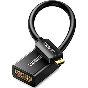 UGREEN Cavo Micro HDMI Maschio a HDMI Femmina 4K 3D Adattatore Supporta ARC Ethernet Compatibile Fotocamere Videocamera Cámara TV PC Laptop, 22CM
