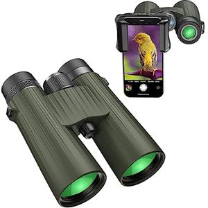 APEXEL 12X50 Binocolo con Adattatore Mobile per Adulti e Bambini, Binocolo Professionale con Visione Notturna, Impermeabile IPX7 /BAK4/FMC per Birdwatching e Attività all'Aperto