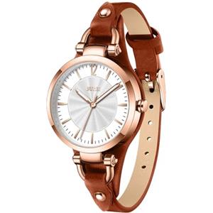 BUREI Demen Elegante orologio da polso da donna, classico, analogico, al quarzo, da donna, regalo per donne, marrone rosa