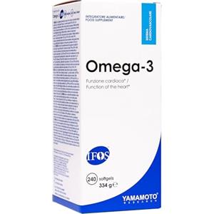 YAMAMOTO NUTRITION RESEARCH Omega-3 IFOS 240 Softgels, Integratore Alimentare a base di Olio di Pesce Concentrato con Acidi Grassi Omega 3, Supporta Cuore, Mente e Vista