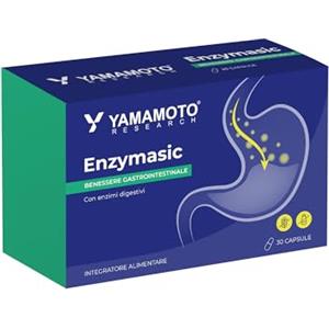 YAMAMOTO RESEARCH Enzymasic 30 Capsule, Integratore Alimentare di Enzimi Digestivi, Favorisce la Digestione e Supporta il Sistema Gastrointestinale
