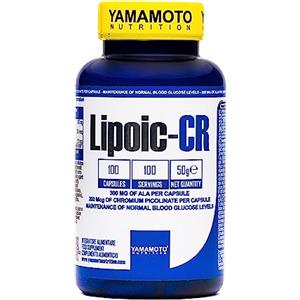 YAMAMOTO NUTRITION Lipoic-CR integratore alimentare che apporta 300mg di Acido Alfa Lipoico (ALA) e 200mcg di Cromo Picolinato 100 compresse