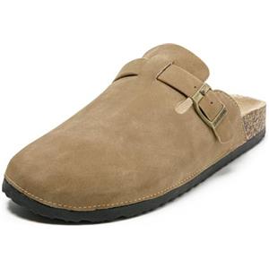 JOMIX Ciabatte Uomo Sabot con Fibbia Pantofole Uomo Plantare in Sughero Ergonomico Suola Antiscivolo Mule Zoccoli Uomo Casual Comode per Casa e Passeggio MCT250739 Khaki 40