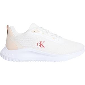 Calvin Klein Donna Sneakers Running Eva Mix Logo in Mesh, Avorio (Bright White/Pink/Turtledove), 39