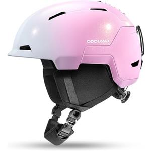 Odoland Casco da Sci Unisex, Casco da Snowboard per Uomo e Donna, Protezione Ottimale Ventilazione, Taglia Regolabile per Adulti Caschi per Snowboard e Sci Alpino, Rosa Sfumata