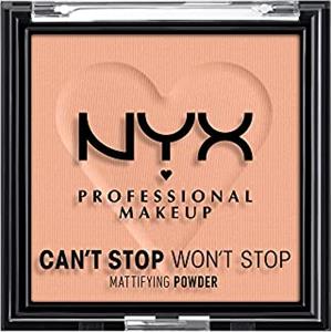 NYX Professional Makeup Fondotinta in polvere Can't Stop Won't Stop, Matte Finish, Brightening Peach