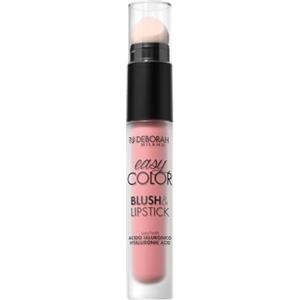 Deborah Milano - Blush & Lipstick Easy Color, 01 Pink Crush, con Acido Ialuronico e Olio di Mandorle Dolci, Colore Intenso e Long Lasting su Guance e Labbra, 30ml