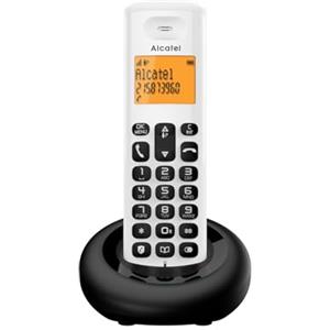 ALCATEL E160 - Telefono Fisso Cordless DECT - Design Compatto - Grande Display Retroilluminato - Funzione Blocco Chiamate Indesiderate - 3 Memorie Dirette - Bianco