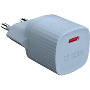 SBS Caricatore caricabatterie con materiali riciclati GRS, porta USB-C, 25 Watt, presa europea, eco-friendly, ideale per smartphone Android, iPhone, tablet, auricolari, speaker, smartwatch