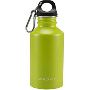 BEPER C102BOT003 Borraccia 500 ml in Acciaio con Moschettone, Colore Verde