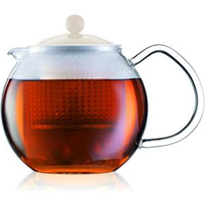 Bodum Assam: teiera con manico in vetro e coperchio colorato, 0.5 l