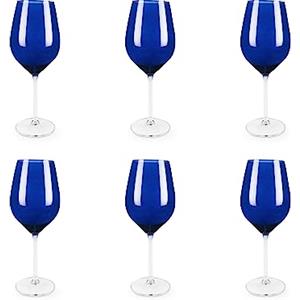 Excelsa Cobalto Set 6 Calici Vino, Vetro, Blu
