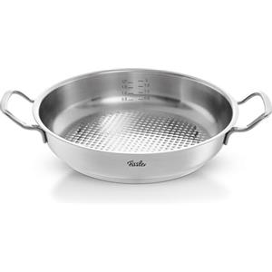 Fissler Original,Profi Collection Padella rotonda da portada in acciaio inox 2 L, 24 cm, con coperchio alto, superficie di cottura Novogrill, scala di misurazione interna, per cottura a induzione
