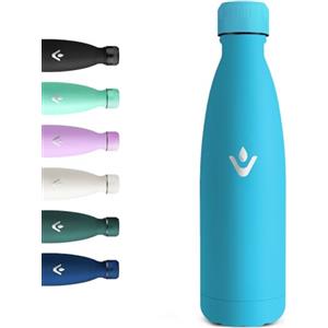 Motswedi Borraccia Termica 500 ml, Senza BPA, Borraccia con Cannuccia, 18/8 Acciaio Inox, Bottiglia Termica, Doppia Parete, Borracce Termiche, per Palestra, Scuola, Sport, Ufficio, Yoga, Azzurro