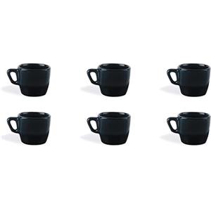 Excelsa Eclipse Set 6 Tazzine da Caffè Nere, Ceramica Stoneware, Capacità 70 Ml.