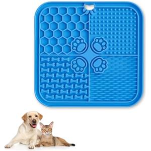 PARENCE.- Tappetino da leccare per cani e gatti - tappetino antistress con ventose, dispenser lento per dolcetti e cibo umido, cibo in silicone - colore casuale