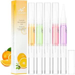 LOPHE Olio per Unghie e Cuticole, 5 Pezzi Penna per Olio Set di Oli per Cuticole, Trattamento delle Unghie, Nail Moisturizer, Nail Care Pen Formula Non Grassa
