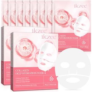 CCKULOOB Bio-Collagen Real Deep Mask 8PCS, Bio Collagen Mask Overnight, Maschera Viso Coreana Maschera viso al bio-collagene, maschere viso di bellezza, idratanti, minimizzazione dei pori, Real Deep Masks