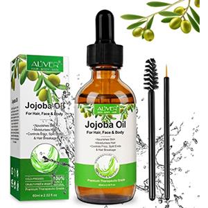 CCKULOOB Olio di Jojoba Biologico 60ml, 100% Puro, Naturale e Pressato a Freddo per la cura di pelle, capelli, viso, barba