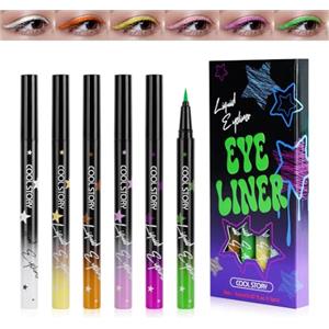 LOPHE Penna per Eyeliner Liquido Opaca, 6 Pezzi Eye Liner Waterproof, Pigmentata con Lunga Durata, Resistente allo Smudgeproof, Matita Occhi ad Asciugatura Rapida, Trucchi Donna