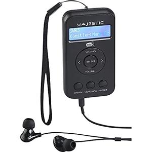 Majestic RT 196 DAB - Radio portatile DAB/DAB+/FM display LCD, batteria ricaricabile, uscita cuffie auricolari inclusi, laccio per il trasporto, nero