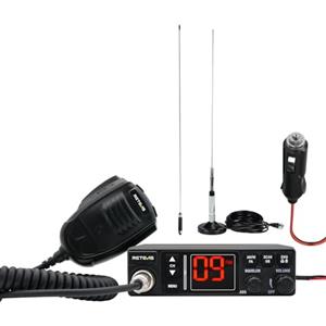 Retevis MB63A Radio CB, AM FM CB Auto con Antenna, Filtro Antirumore NB/ANL, 12V/24V con Accendino, Sistema PA, con Microfoni 6 Pin, 40 Canali, 4W, EMG CH9/19, per Camion Camper