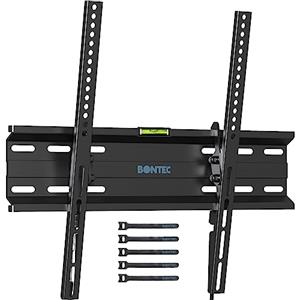 BONTEC Supporto da Parete per TV Inclinabile da 23-65 Pollici a LED, LCD, Plasma e Curvi, Ultra Sottile Supporto TV Fino a 45 kg, Max. VESA 400x400mm, Staffa da Parete per Muro con Fascette per Cav