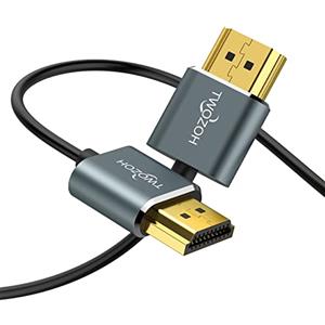Twozoh Cavo ultra sottile da HDMI a HDMI, 3 m, cavo HDMI 2.0 iper sottile, estremamente flessibile, cavo HDMI 4K, supporta 3D/4K a 60Hz, 2160P, 1080P