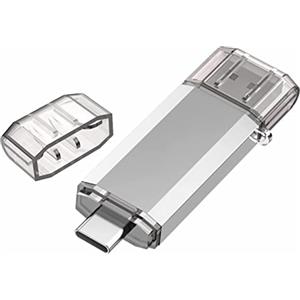 RAOYI 64GB Chiavetta USB C 3.0 da 2-IN-1 con OTG, Pendrive di Memoria Tipo C Duale Compatibile con Smartphone Android, PC, Mac, Tablet, Dell XPS (Argento)